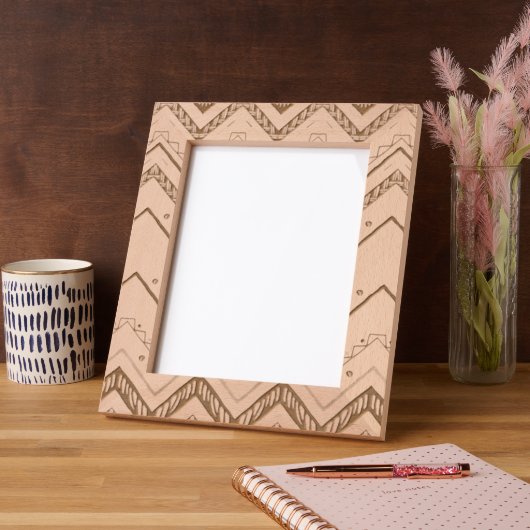 Boho Chevron Pattern Sage Geometric Wood Pri Gegraveerde Lijstjes (Links)