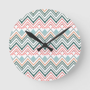 Boho Chevron Ronde Klok