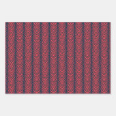 Boho Chevron Stripe in de Rode en Navy Kerstmis Inpakpapier Vel (Voorkant)