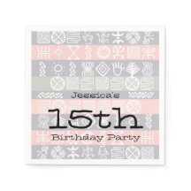 Boho-chic 15th Birthday party Paper Napkins