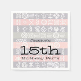 Boho-chic 15th Birthday party Paper Napkins Servet