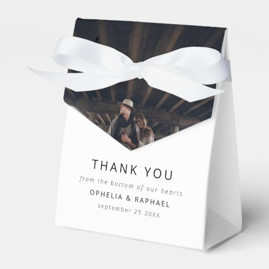 Boho Chic 2 foto overlay dank u bruiloft Bedankdoosjes (Voorkant Zijde)