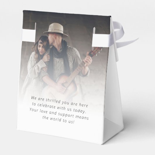 Boho Chic 2 foto overlay dank u bruiloft Bedankdoosjes (Achterkant)