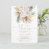 Boho Chic 30th Birthday Uitnodiging (Staand voorkant)