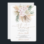 Boho Chic 30th Birthday Uitnodiging<br><div class="desc">Desert boho chic 30th Birthday Uitnodiging,  trendend gedroogd palmblad thema</div>