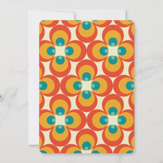 Boho Chic 70's Retro Blauwgroen Opslaan Datum Aankondiging (Achterkant)