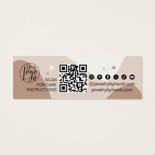 Boho chic aardetoon Sieraden maker Qr logo earring Mini Visitekaartjes (Achterkant)