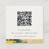 Boho Chic Abstract Berglandschap QR Code Vierkante Visitekaartje (Achterkant)