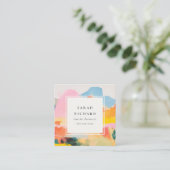 Boho Chic Abstract Berglandschap QR Code Vierkante Visitekaartje (Staand voorkant)