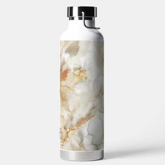 Boho Chic Abstract Goud Waterverf Marmer Waterfles (Links)
