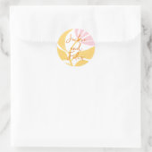 Boho Chic Abstract Kleurrijk Modern Bloem Bruiloft Ronde Sticker (Tas)