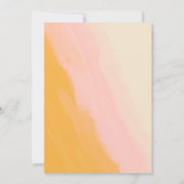 Boho Chic Abstract Waterverf roze geel bruiloft Kaart (Achterkant)