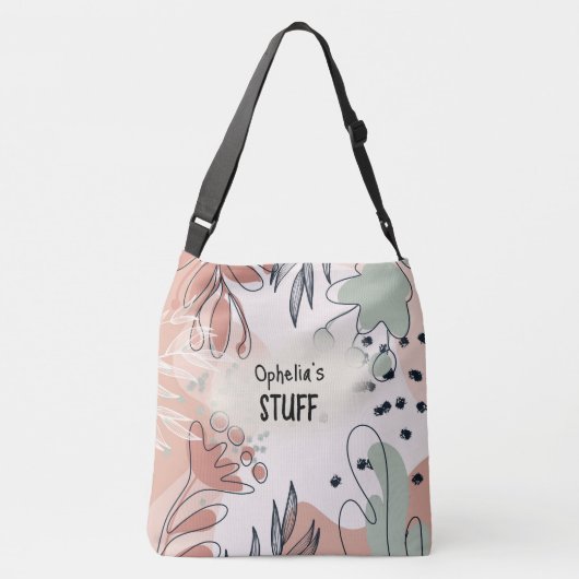 Boho Chic Abstracte patroonnaam Crossbody Tas (Achterkant)