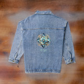 Boho Chic Aqua Blauwgroen en Blue Mandala met Init Denim Jacket