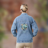 Boho Chic Aqua Blauwgroen en Blue Mandala met Init Denim Jacket