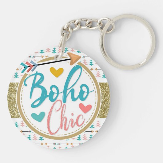 Boho Chic Arrows Girly Romantic Shabby Sleutelhanger (Achterkant)