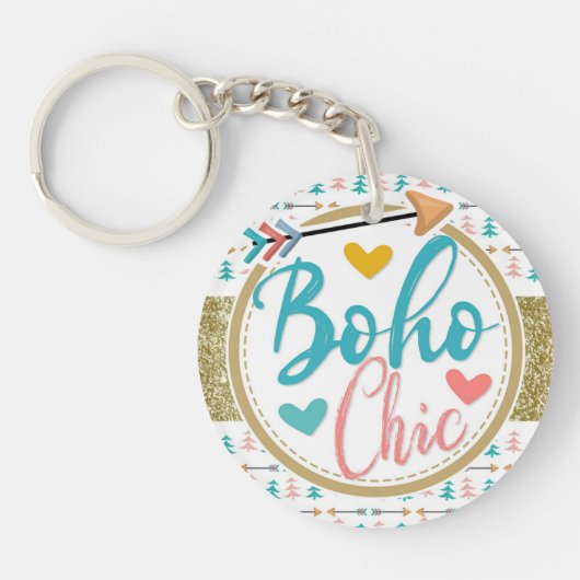 Boho Chic Arrows Girly Romantic Shabby Sleutelhanger (Voorkant)