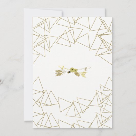 Boho Chic Arrows & Gold Geometric Triangles Modern Kaart (Achterkant)