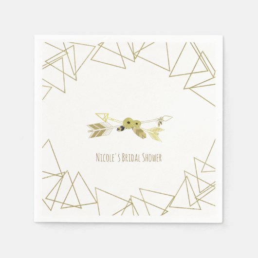 Boho Chic Arrows & Gold Geometric Triangles Modern Servet (Voorkant)