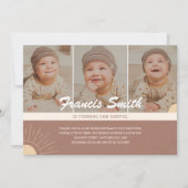 Boho Chic Baby Boy Onederful 1st Verjaardag Foto Kaart (Voorkant)