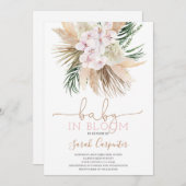 Boho Chic Baby in bloei douche meisje uitnodiging (Voorkant / Achterkant)