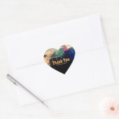 Boho Chic Baby shower Bohemian Floral & Feathers Hart Sticker (Envelop)