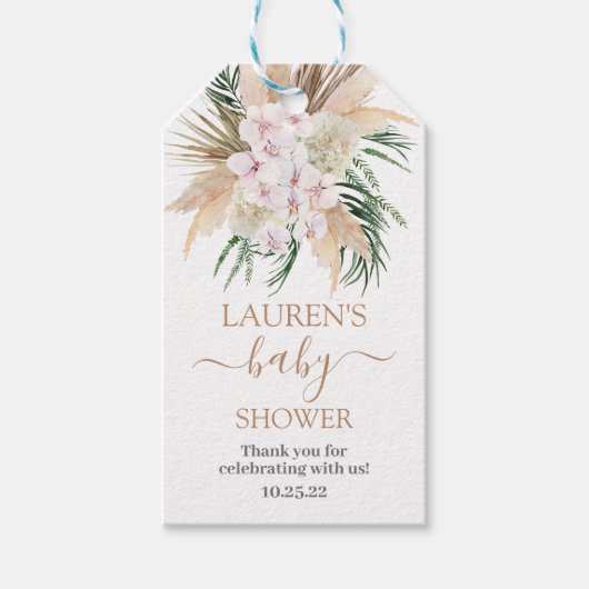 Boho chic baby shower cadeau labels cadeaulabel (Voorkant)