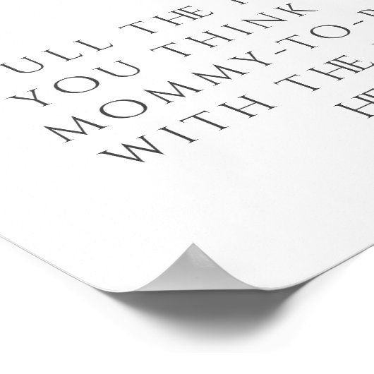 Boho Chic Baby shower Hoe groot is haar Belly Game Poster (Hoek)