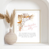 Boho Chic Baby shower Hoe groot is haar Belly Game Poster