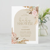 Boho Chic Baby shower Invitation Kaart (Staand voorkant)