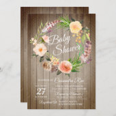 Boho Chic Baby shower Invitation Kaart (Voorkant / Achterkant)