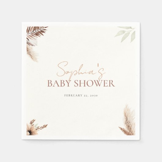 Boho Chic - Baby shower - Papier Napkin Servet (Voorkant)