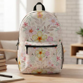 Boho chic backpack, Floral print backpack Bedrukte Rugzak