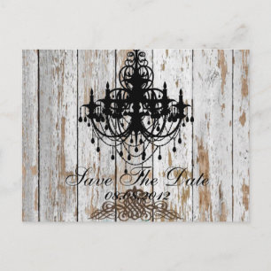 boho chic barn wood rustige country bruiloft aankondigingskaart