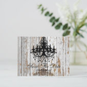 boho chic barn wood rustige country bruiloft aankondigingskaart (Staand voorkant)