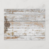 boho chic barn wood rustige country bruiloft aankondigingskaart (Achterkant)