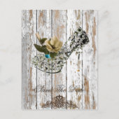 boho chic barn wood rustige country bruiloft aankondigingskaart (Voorkant)