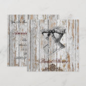 boho chic barn wood rustige country bruiloft kaart (Voorkant / Achterkant)