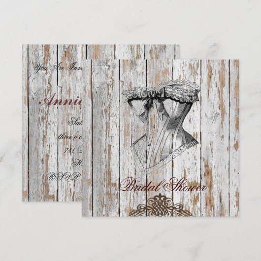 boho chic barn wood rustige country bruiloft kaart (Voorkant / Achterkant)