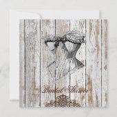 boho chic barn wood rustige country bruiloft kaart (Voorkant)