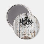 boho chic barn wood rustige country bruiloft magneet (Voorkant / Achterkant)