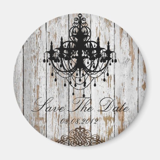 boho chic barn wood rustige country bruiloft magneet (Voorkant)
