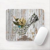 boho chic barn wood rustige country bruiloft muismat (Met muis)