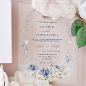 Boho Chic Beach Bestemming Hampton Wedding Acryl Uitnodigingen