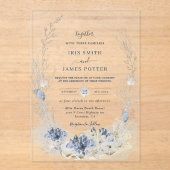 Boho Chic Beach Bestemming Hampton Wedding Acryl Uitnodigingen (Voorkant)