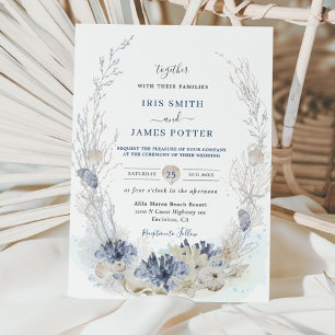 Boho Chic Beach Bestemming Hampton Wedding Kaart