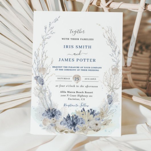 Boho Chic Beach Bestemming Hampton Wedding Kaart
