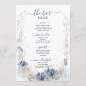 Boho Chic Beach Bestemming Hampton Wedding Menu (Achterkant)