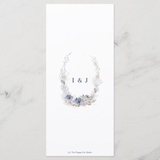 Boho Chic Beach Bestemming Hampton Wedding Menu (Achterkant)