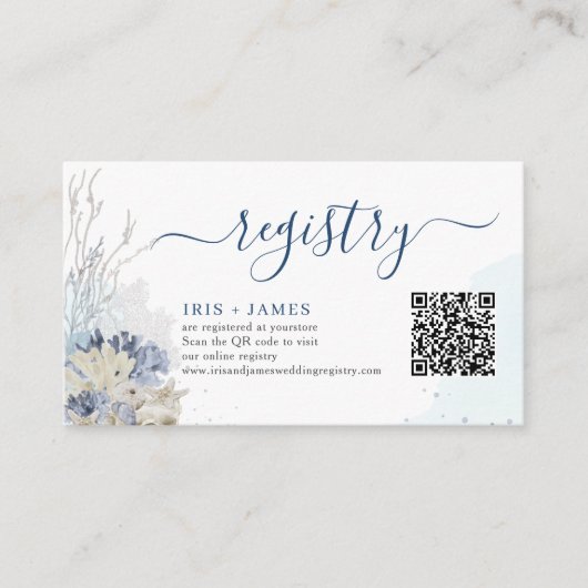 Boho chic Beach Bestemming Trouwcadeau Registry Informatiekaartje (Voorkant)